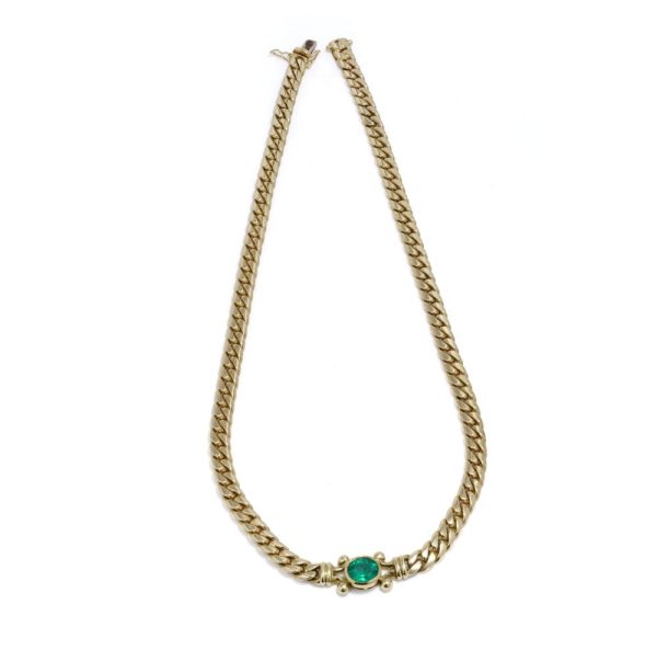 Theo Fennell gold and emerald necklace.