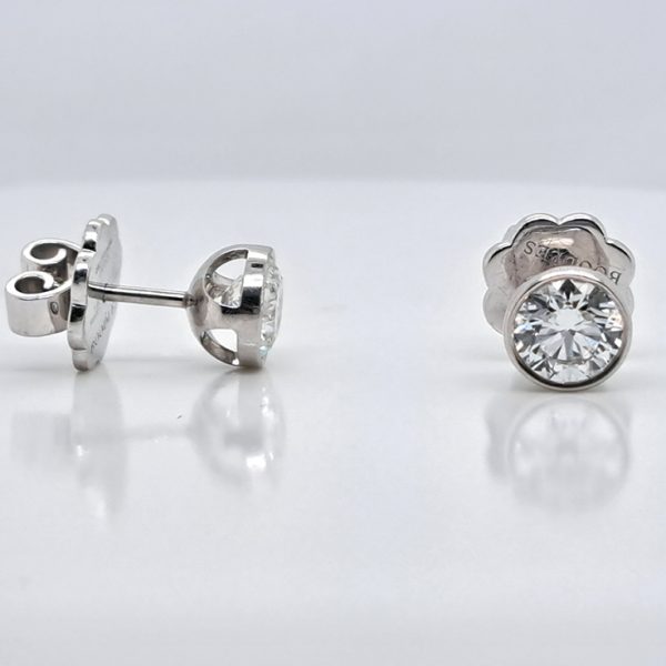 GIA Certified Boodles 2ct Diamond Solitaire Stud Earrings in Platinum