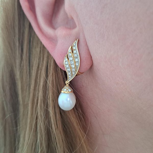 Diamond and Pearl Day and Night Clip On Earrings