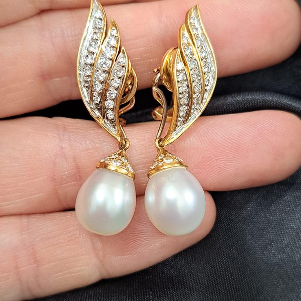 Diamond and Pearl Day and Night Clip On Earrings