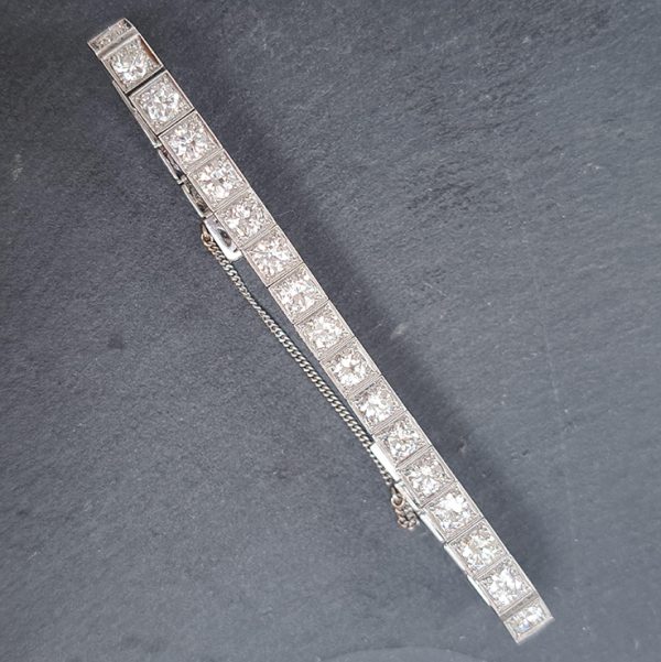 Diamond Line Bracelet in 18ct White Gold, 7 carats