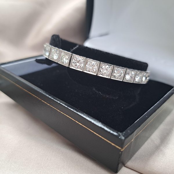 Timeless 7ct Diamond Line Bracelet in 18ct White Gold