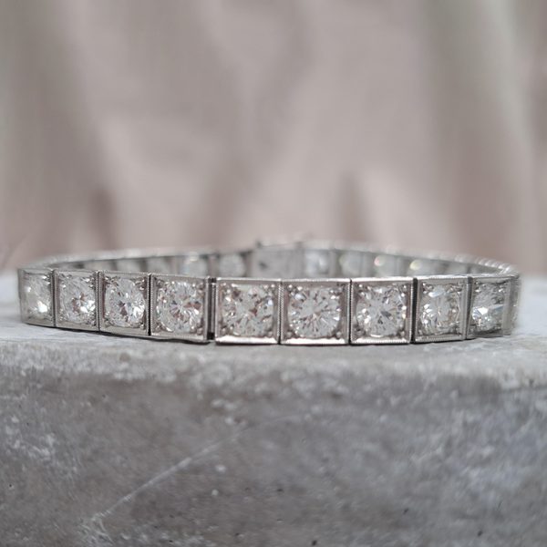 Timeless 7ct Diamond Line Bracelet in 18ct White Gold