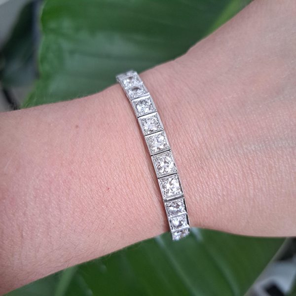 Timeless 7ct Diamond Line Bracelet in 18ct White Gold