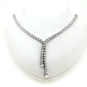 Fine Diamond Line Necklace in 18ct Gold, 20 carat total