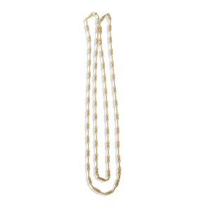 Antique French 18 Carat Yellow Gold Long Fancy Link Chain Necklace