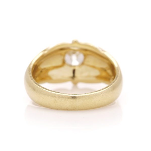 Vintage men's diamond solitaire gold ring
