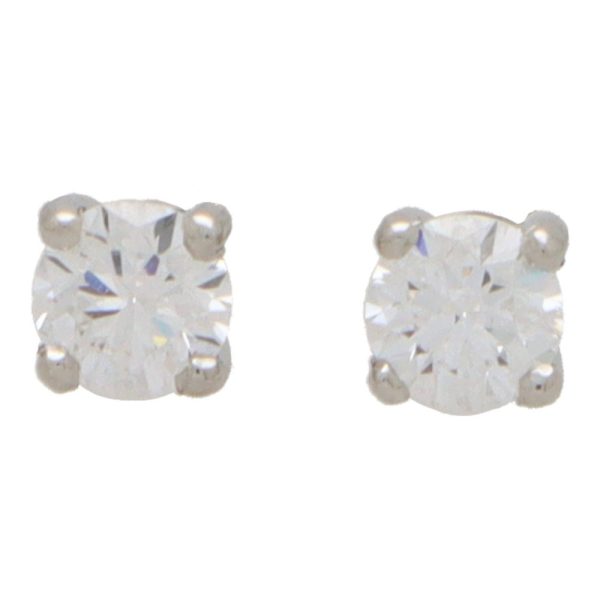 GIA certified diamond stud earrings in platinum.