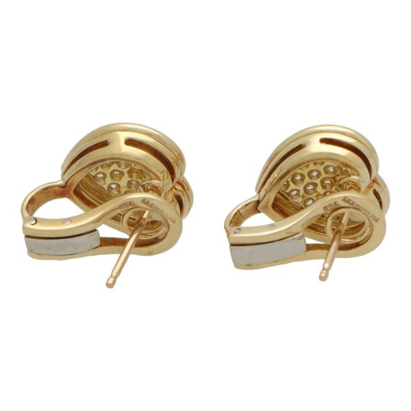 Picchiotti diamond heart earrings in yellow gold.