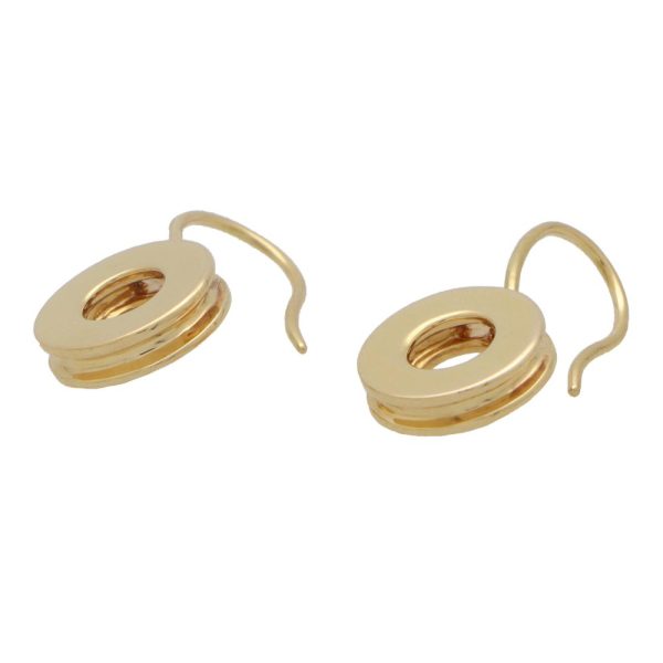 Rugiada circle drop earrings in yellow gold.