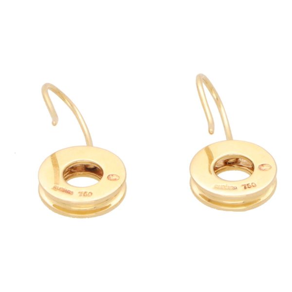 Rugiada circle drop earrings in yellow gold.
