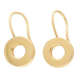 Vintage Rugiada Circle Drop Earrings In Yellow Gold
