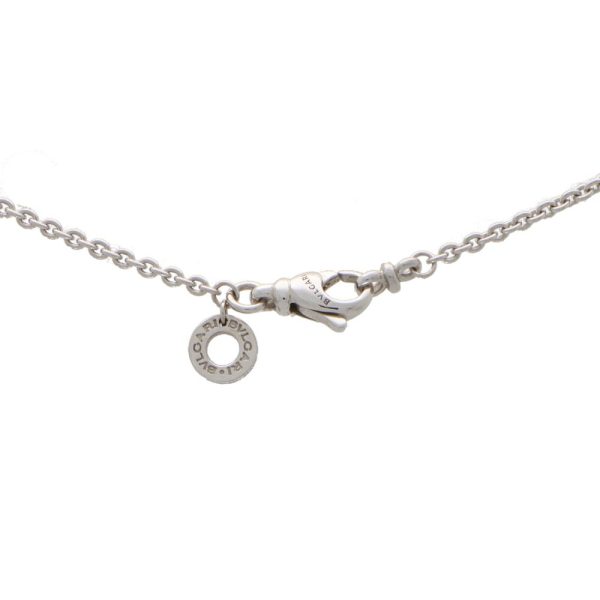 Bulgari diamond pendant necklace set in white gold.