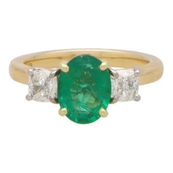 Jewellery Discovery - 2.07ct Oval Emerald and Diamond Cluster Ring