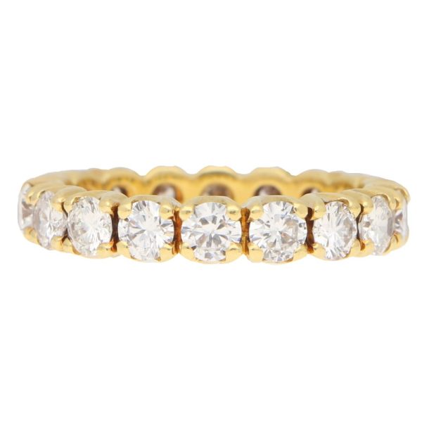 A diamond full eternity gold ring.