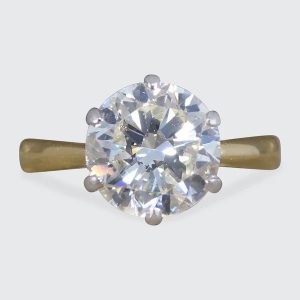 1.91 Carat Brilliant Cut Diamond Solitaire Engagement Ring In 18 Carat Gold