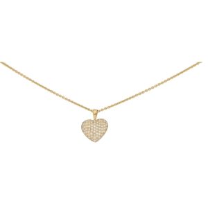 Diamond Heart Pendant in 18 Carat Yellow Gold