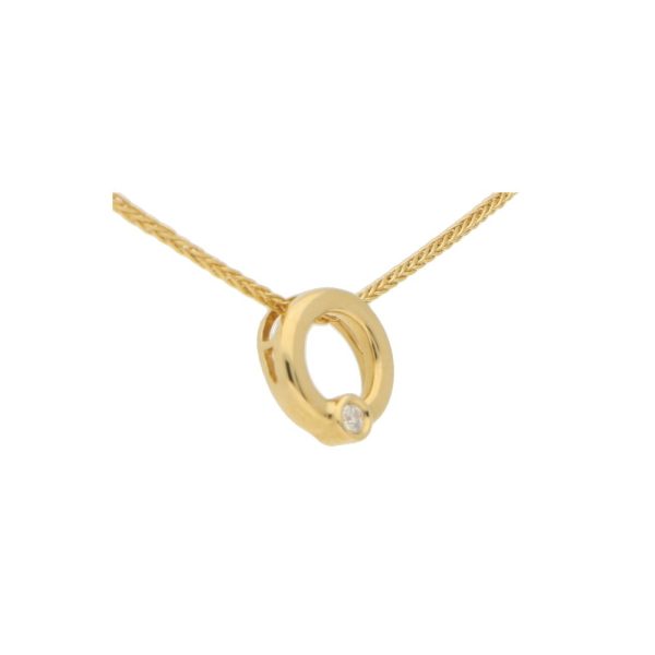 Diamond circle promise ring pendant in gold