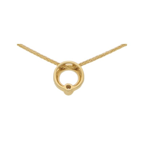 Diamond circle promise ring pendant in gold