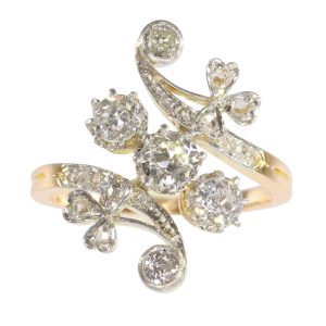 Belle Epoque Old Cut Diamond Crossover Engagement Ring