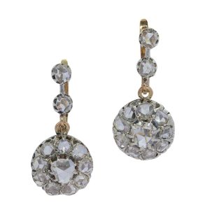 Vintage Victorian Earrings with Old Rose Cut Diamonds