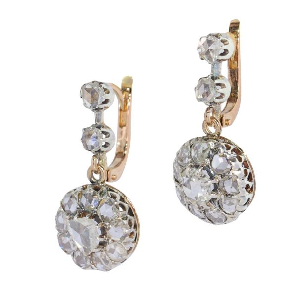 Vintage old cut diamond earrings