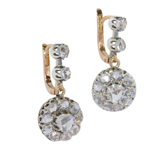 Antique diamond rose cut diamond earrings