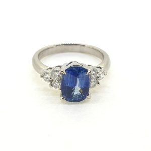 2.33ct Oval Sapphire and Diamond Engagement Ring