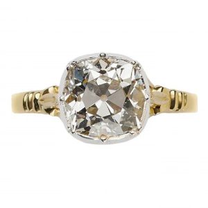 Georgian Style 2.72ct Old Cut Diamond Solitaire Engagement Ring