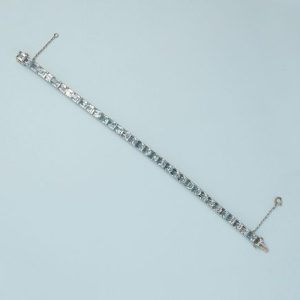 Vintage 16cts Aquamarine Line Bracelet in Platinum