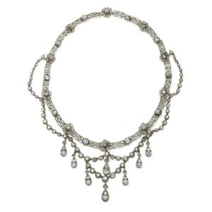 Antique German Belle Epoque Diamond Necklace By Royal Court Jewellers H Buckmann