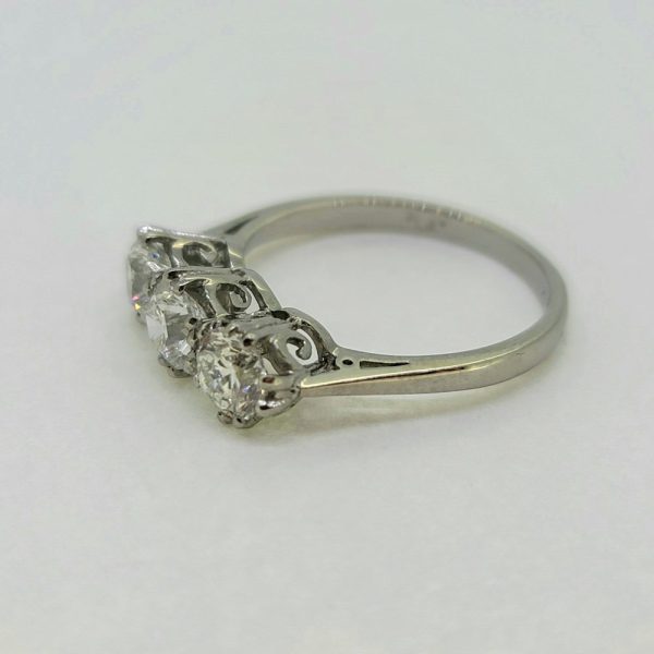 H Colour 1.77ct Diamond Three Stone Engagement Ring in Platinum