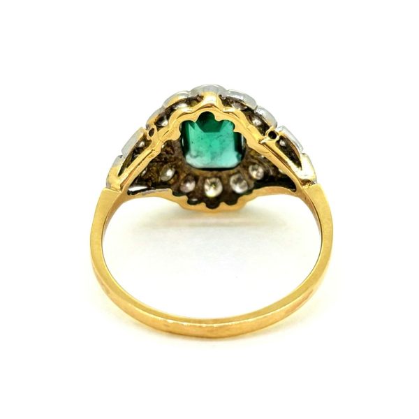 1.10ct Emerald and Diamond Cluster Dress Ring