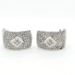 Creole 3ct Diamond Earrings in 18ct White Gold