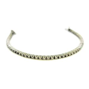 Diamond Line Tennis Bracelet in 18ct White Gold, 5.40 carats