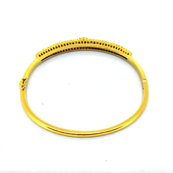 2.10ct Diamond Set 18ct Yellow Gold Hinged Bangle Bracelet