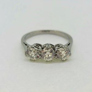 1.77ct Diamond Three Stone Engagement Ring in Platinum