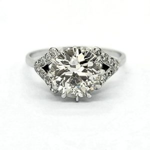 Art Deco 2.20ct Old Cut Diamond Solitaire Engagement Ring