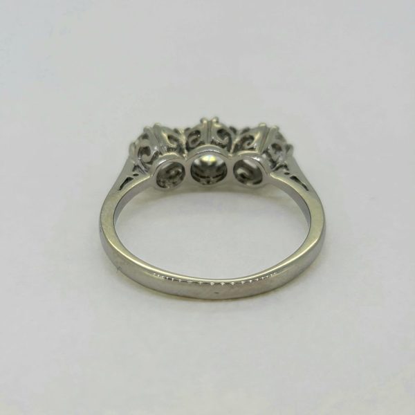 H Colour 1.77ct Diamond Three Stone Engagement Ring in Platinum