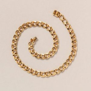 Cartier 18ct Yellow Gold Curb Link Chain Necklace, Cartier Bergame 1988 timeless 18ct yellow gold soft rounded curb link necklace, numbered 606605