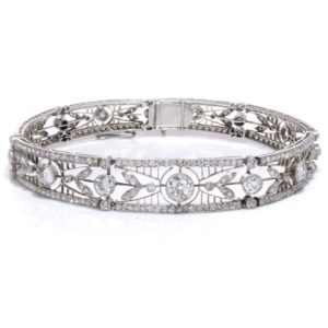 Antique Belle Epoque 4.15ct Diamond Bracelet in Platinum