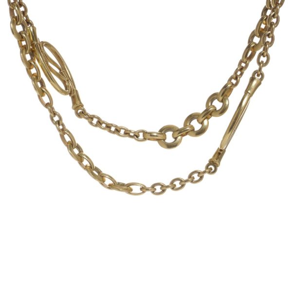 Hermés yellow gold necklace.