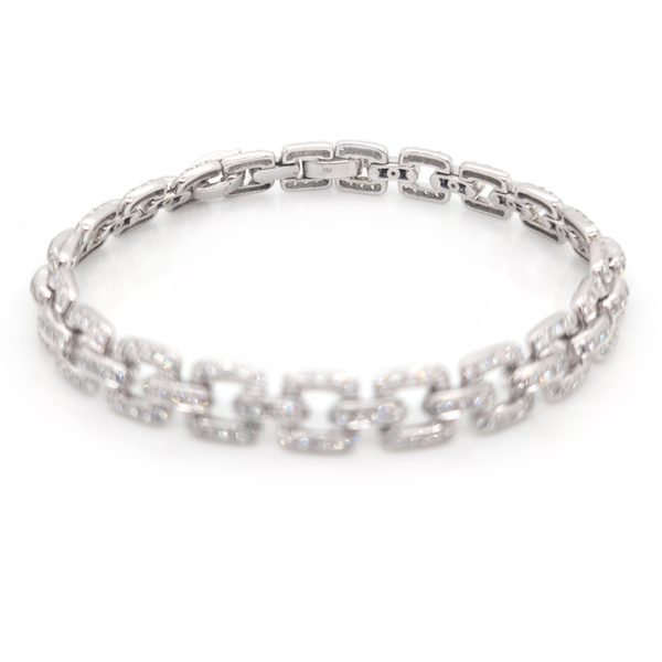 Vintage 4ct Diamond Square Link Bracelet