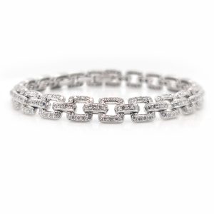 Vintage 4ct Diamond Link Bracelet