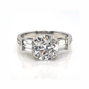 2ct Art Deco Old European Cut Diamond Engagement Ring, 2.37 carats GIA