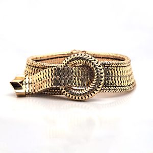 Vintage 1940s French 18ct Yellow Gold Belt Buckle Bracelet