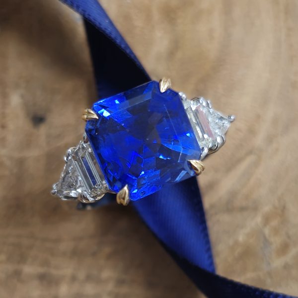 Vintage Cartier 7ct Burma No Heat Sapphire and Diamond Engagement Ring