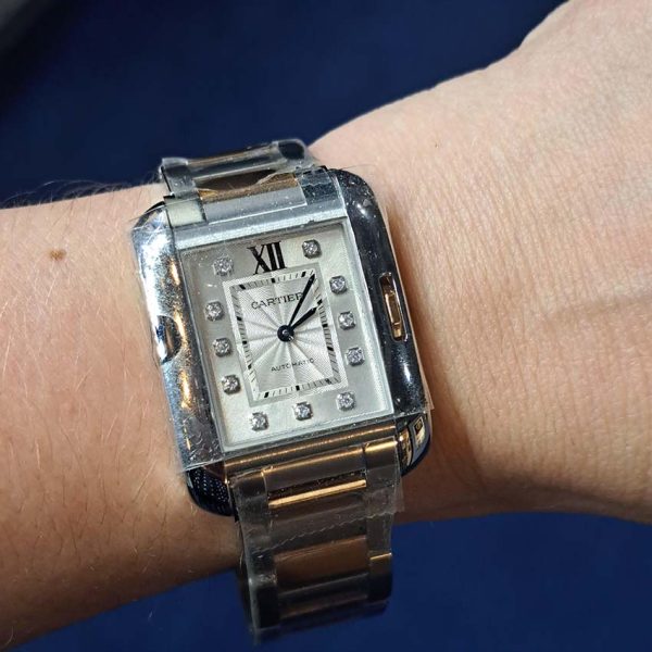 Cartier Tank Anglaise Large Steel and Rose Gold Watch