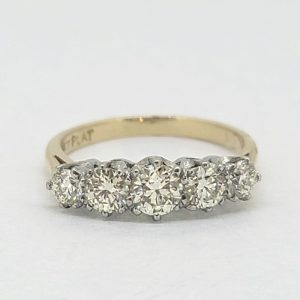 Diamond Five Stone Engagement Ring, 1.30 carats