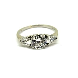 GIA Certified 1.01ct Diamond Three Stone Engagement Ring